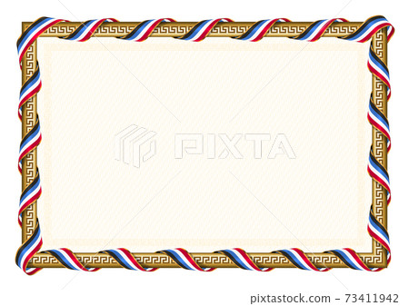 frame and border with Antigua and Barbuda flag 73411942