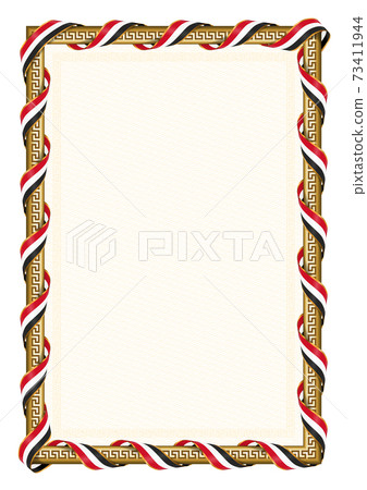 Vertical frame and border with Yemen flag Vertical frame and border with Yemen flag 73411944