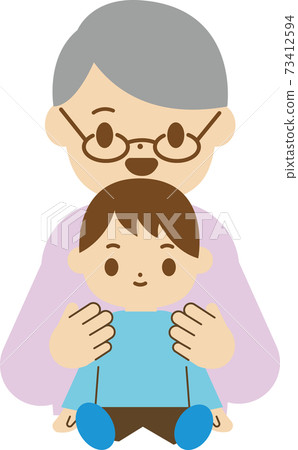 奶奶和孩子的擁抱 73412594