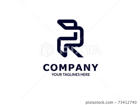 creative Initial letter PR or RP logo template flat color design  73412740