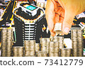 Exposure of Finance and Saving money banking concept,Hope of investor concept,Male hand putting money coin like stack growing business. background the city 73412779