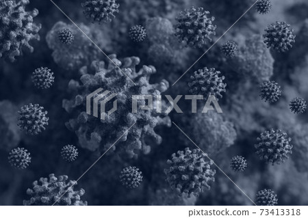 Coronavirus. Coronavirus outbreak background. Coronavirus structure illustration. 3d rendering. Blue background. Coronavirus. Coronavirus outbreak background. Coronavirus structure illustration. 3d rendering. Blue background. 73413318