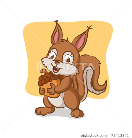 The squirrel is holding the nut for eating in the day The squirrel is holding the nut for eating in the day 73413841