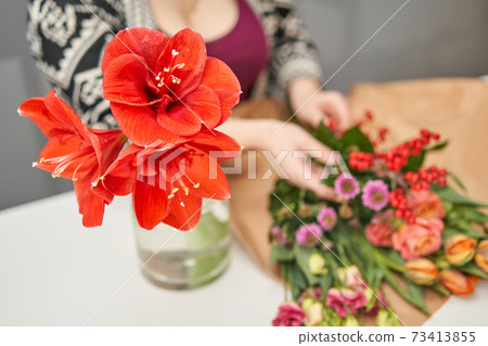 Bouquet 012, step by step installation of flowers in a vase. Flowers bunch, set for home. Fresh cut flowers for decoration home. European floral shop. Delivery fresh cut flower. Bouquet 012, step by step installation of flowers in a vase. Flowers bunch, set for home. Fresh cut flowers for decoration home. European floral shop. Delivery fresh cut flower. 73413855