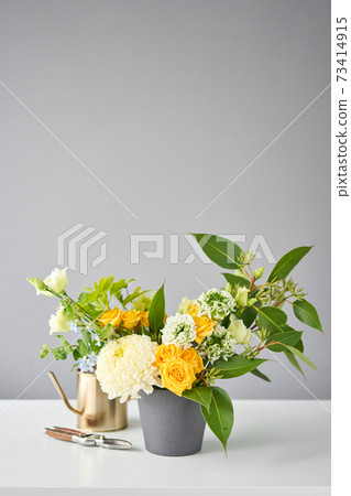 Bouquet 012. Finished flower arrangement in a vase for home. Flowers bunch, set for interior. Fresh cut flowers for decoration home. European floral shop. Delivery fresh cut flower. 73414915