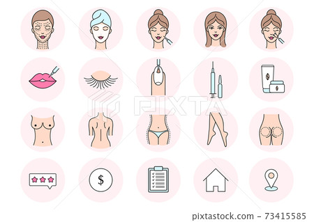 Beauty icons in line art style Beauty icons in line art style 73415585
