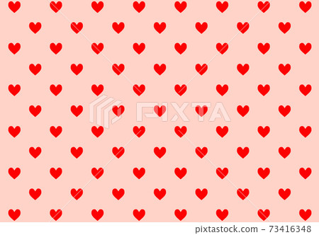 Red heart pattern wallpaper on beige background 73416348