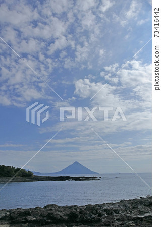 Kaimondake seen from Kamafuta Shrine, Kagoshima Prefecture 73416442