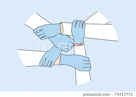 Medical teamwork, health worker unity concept 73417772