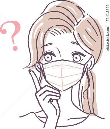 戴著面具的女人想知道的插圖素材 戴著面具的女人想知道的插圖素材 73418263