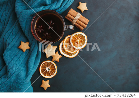 Christmas composition. Nordic hygge background Christmas composition. Nordic hygge background 73418264