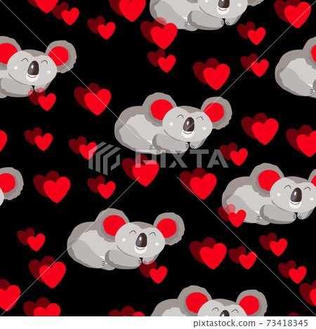 Seamless pattern with cute koala baby and... - Stock Illustration ...