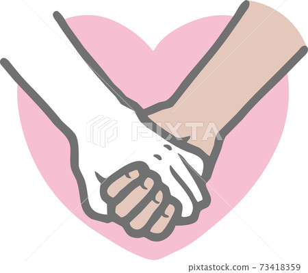 牽手的插圖素材/全局 牽手的插圖素材/全局 73418359