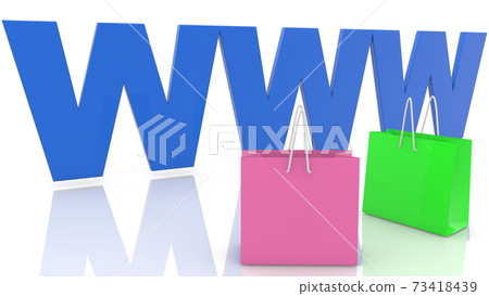 Shopping bags with WWW concept Shopping bags with WWW concept 73418439