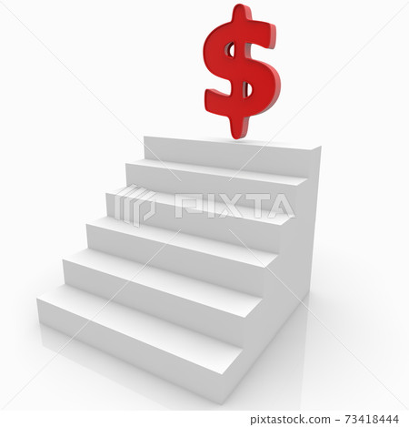 Stairs with dollar sign on the top 73418444