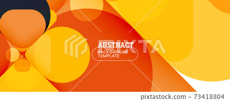 Modern geometric round shapes and dynamic lines, abstract background. Vector illustration for placards, brochures, posters and banners 73418804