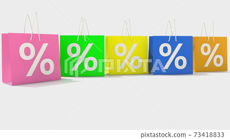 Shopping bags with percent concept Shopping bags with percent concept 73418833