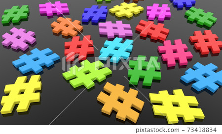 Colorful hashtags on black 73418834