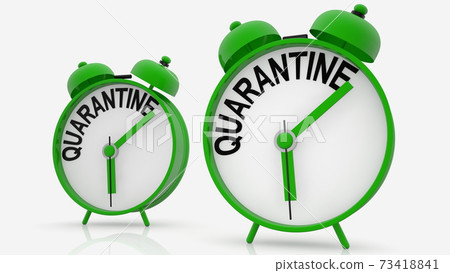 Alarm clock with quarantine concept Alarm clock with quarantine concept 73418841