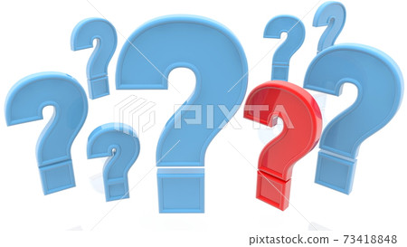 Concept of various Question marks in blue and red Concept of various Question marks in blue and red 73418848