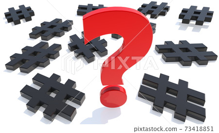 Concept of question mark with hashtags around Concept of question mark with hashtags around 73418851