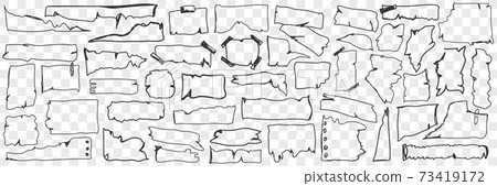 Various paper parchment doodle set 73419172