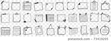 Various papers and notes doodle set Various papers and notes doodle set 73419205