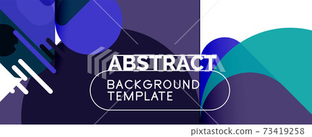 Flat geometric round shapes and dynamic lines, abstract background. Vector illustration for placards, brochures, posters and banners Flat geometric round shapes and dynamic lines, abstract background. Vector illustration for placards, brochures, posters and banners 73419258