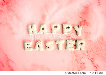 Happy Easter background, chicken eggs 73419381