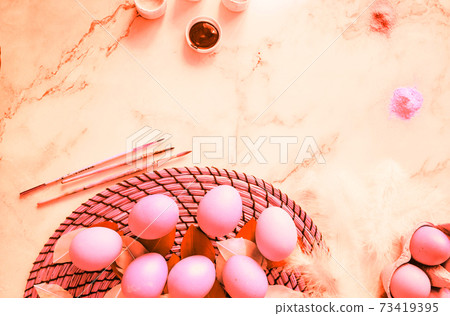 Happy Easter background, chicken eggs Happy Easter background, chicken eggs 73419395