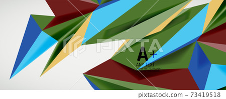 Vector triangle geometric backgrounds. Low poly 3d shape on light backdrop. Vector illustration for covers, banners, flyers and posters and other designs Vector triangle geometric backgrounds. Low poly 3d shape on light backdrop. Vector illustration for covers, banners, flyers and posters and other designs 73419518
