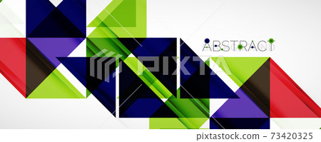 Geometric abstract background. Techno color triangle shapes. Vector illustration for covers, banners, flyers and posters and other designs Geometric abstract background. Techno color triangle shapes. Vector illustration for covers, banners, flyers and posters and other designs 73420325