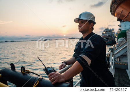 Marine Deck Officer or Chief mate on deck of offshore vessel or ship Marine Deck Officer or Chief mate on deck of offshore vessel or ship 73420837