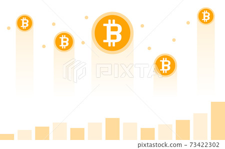 Rising cryptocurrency Bitcoin logo coin and bar... - Stock Illustration ...