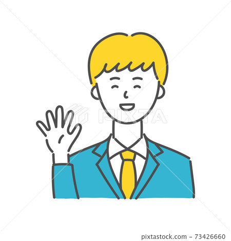 Office worker male bye bye 73426660