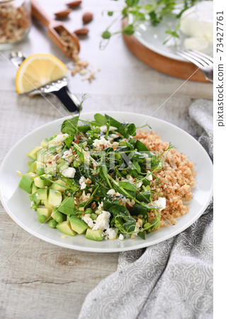 Gluten-free green vegetarian salad 73427761