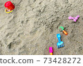 Bucket, shovel and sandbox in the park 73428272