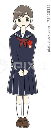 水手服畢業典禮入學典禮的女孩 73428332