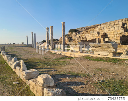 Street with columns in ancient Knidos city Street with columns in ancient Knidos city 73428755