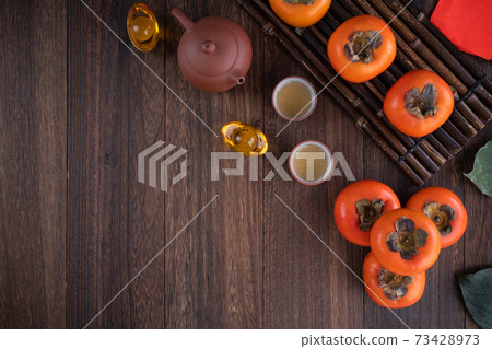 Persimmon chinese new year new year red envelope persimmon chinese new year あまかき sweet persimmon 73428973