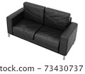 Sofa leather on white background with clipping path 3D illustration. 3D rendering illustrations. 73430737