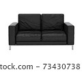 Sofa leather on white background with clipping path 3D illustration. 3D rendering illustrations. 73430738