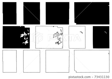 Day, Davison, Hutchinson, Hand, Hanson and Harding County, State of South Dakota (U.S. county, United States of America, USA, U.S., US) map vector illustration, scribble sketch map 73431130