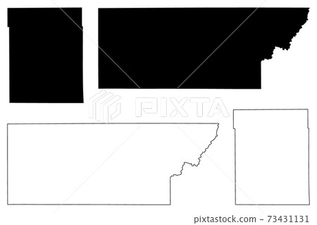 Custer and Aurora County, State of South Dakota (U.S. county, United States of America, USA, U.S., US) map vector illustration, scribble sketch map 73431131