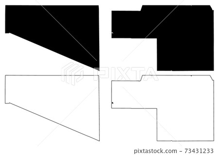Douglas and Grant County, State of South Dakota (U.S. county, United States of America, USA, U.S., US) map vector illustration, scribble sketch map 73431233