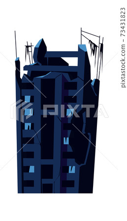 Destroyed building, damaged structure cartoon 73431823