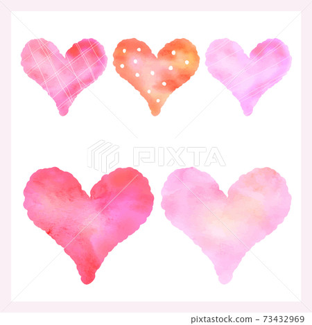 Watercolor style heart set pink (vector version) - Stock Illustration ...