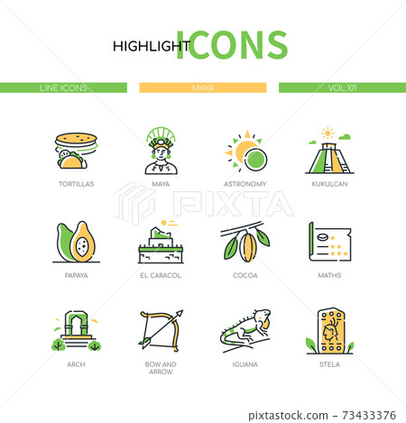 Maya - modern line design style icons set 73433376
