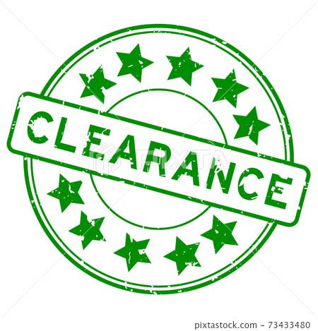 Grunge green clearance word with star icon round rubber seal stamp on white background Grunge green clearance word with star icon round rubber seal stamp on white background 73433480