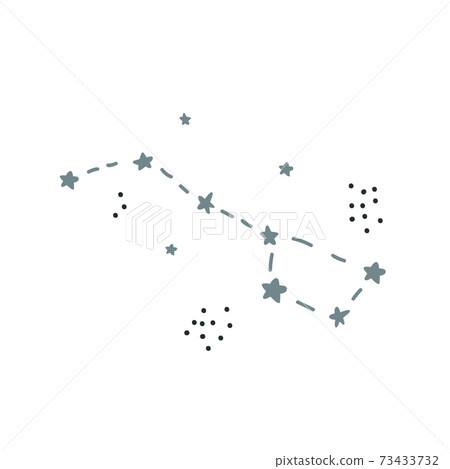 Star Vector doodle element isolated on white background. Ursa Major constellation. Doodle cosmos illustration, sky design element for any purposes. Hand drawn abstract line print, card 73433732